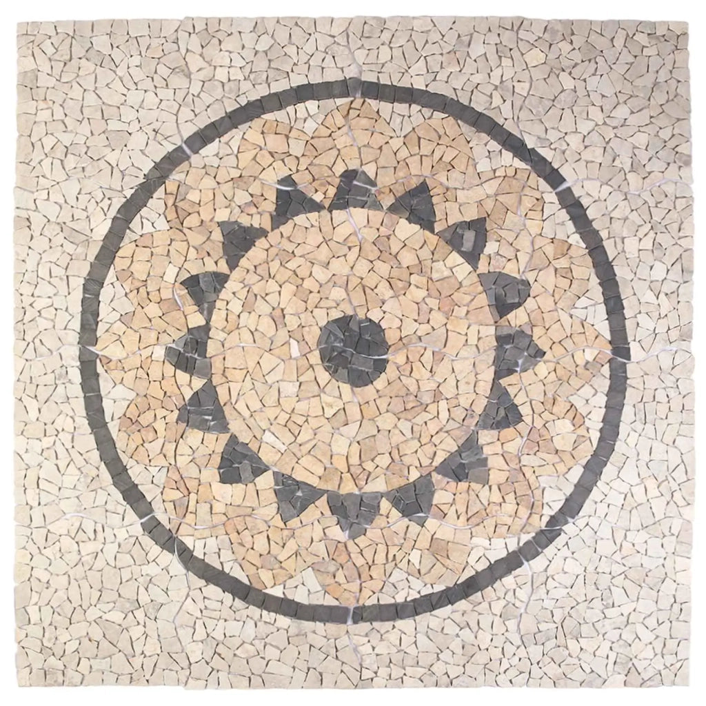 Piastrelle Mosaic con Motivo Girasole Multicolore 120 x 120 cm 42033520
