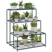 Supporto per Piante a 4 Livelli Scala ¨C Minimal ¨C Verde Struttura Metallo