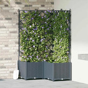 Vaso da giardino 3 pz-Set di 3 Fioriera da Esterno-Contenitore per Piante Grigio Chiaro 80 x 80 x 143 cm Acciaio