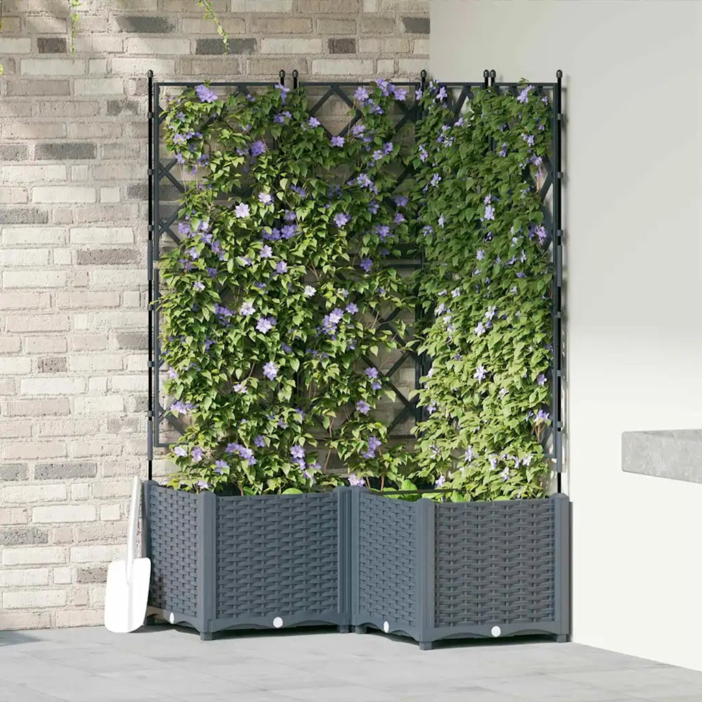 Vaso da giardino 3 pz-Set di 3 Fioriera da Esterno-Contenitore per Piante Grigio Chiaro 80 x 80 x 143 cm Acciaio