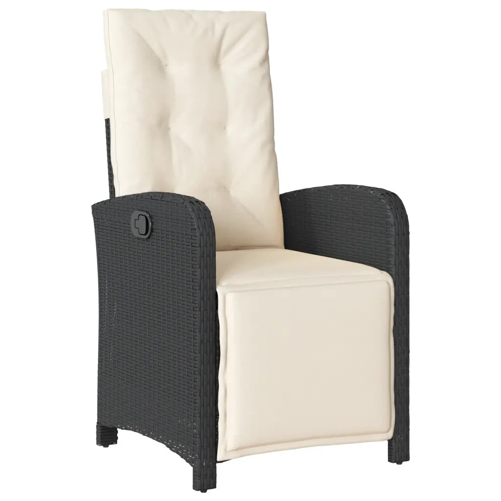 Set da Bistrò 3 pz con Cuscini Nero in Polyrattan 365200