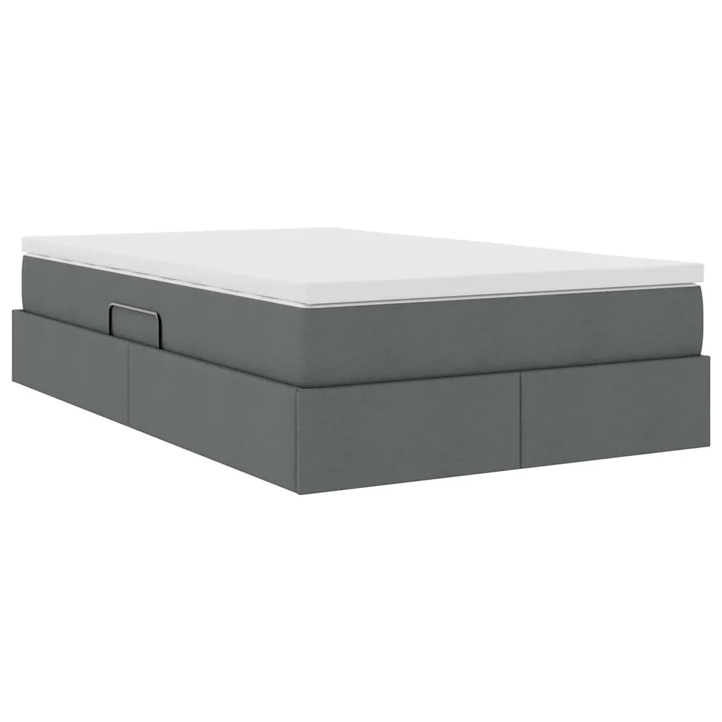 Letto con contenitore e materasso Grigio scuro 120 x 200 cm