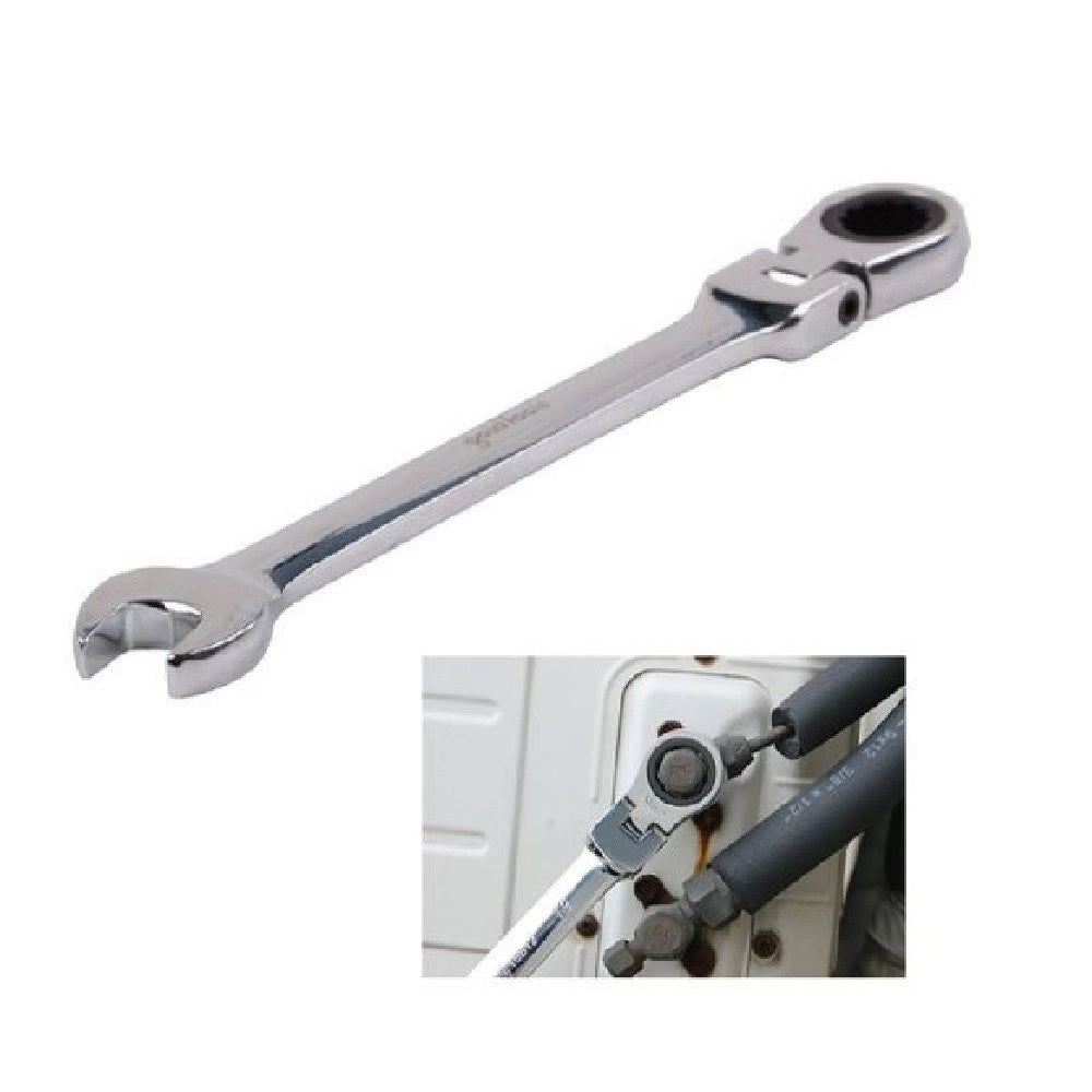Trade Shop - Chiave A Cricchetto Combinata 8 Mm Testa Pieghevole Cromo Vanadio Utensile 91730 -