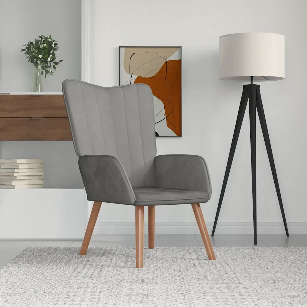 Poltrona Relax Grigio Chiaro in Velluto 327655