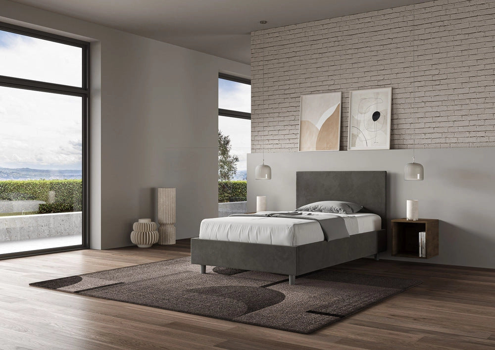 Letto 1 Piazza e Mezzo 120x210 cm Senza Rete Adele Grigio