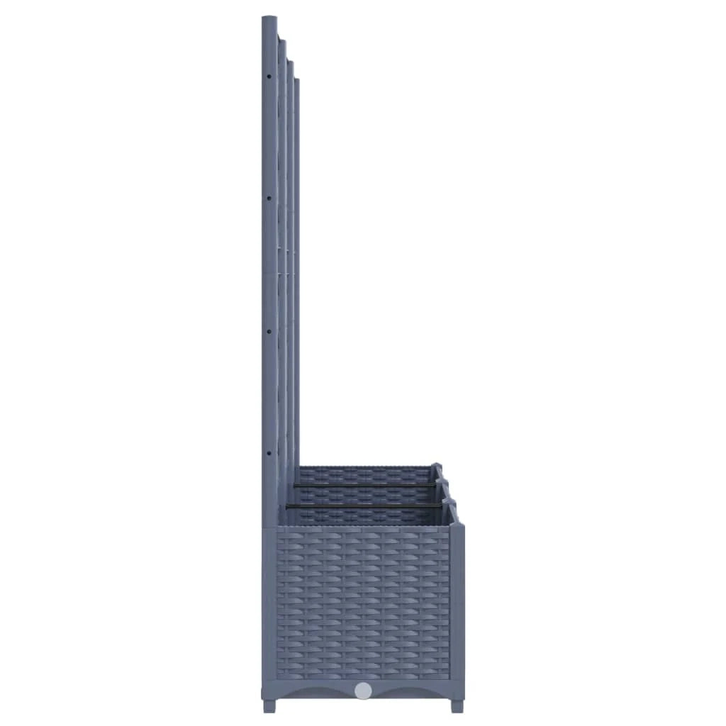 Fioriera rialzata con traliccio 120 x 40 x 136 cm PP grigio 02_0038235