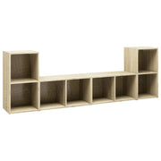 Mobile TV multimediale scaffale TV credenza mobile TV sala da pranzo soggiorno camera da letto 4 pezzi rovere Sonoma 72 x 35 x 36,5 cm legno ingegnerizzato marrone 02_0028756