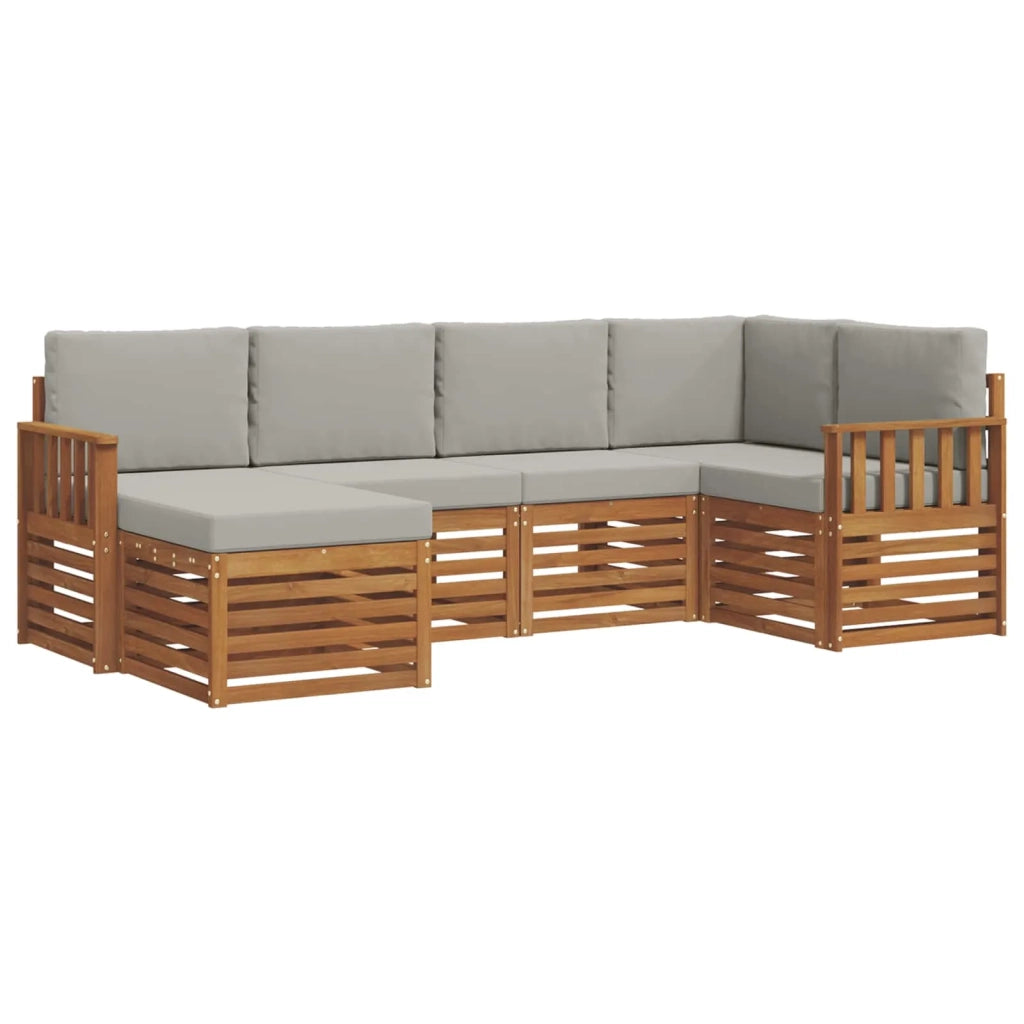Set divano sezionale con cuscino 6 pcs Grigio Naturale e Chiaro 3375081