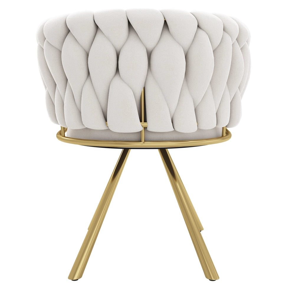 SEDIA Girevole Set da 2 pezzi in Velluto Beige e Oro