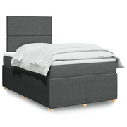 Giroletto a Molle con Materasso Grigio Scuro 120x200 cm Tessuto 3294317