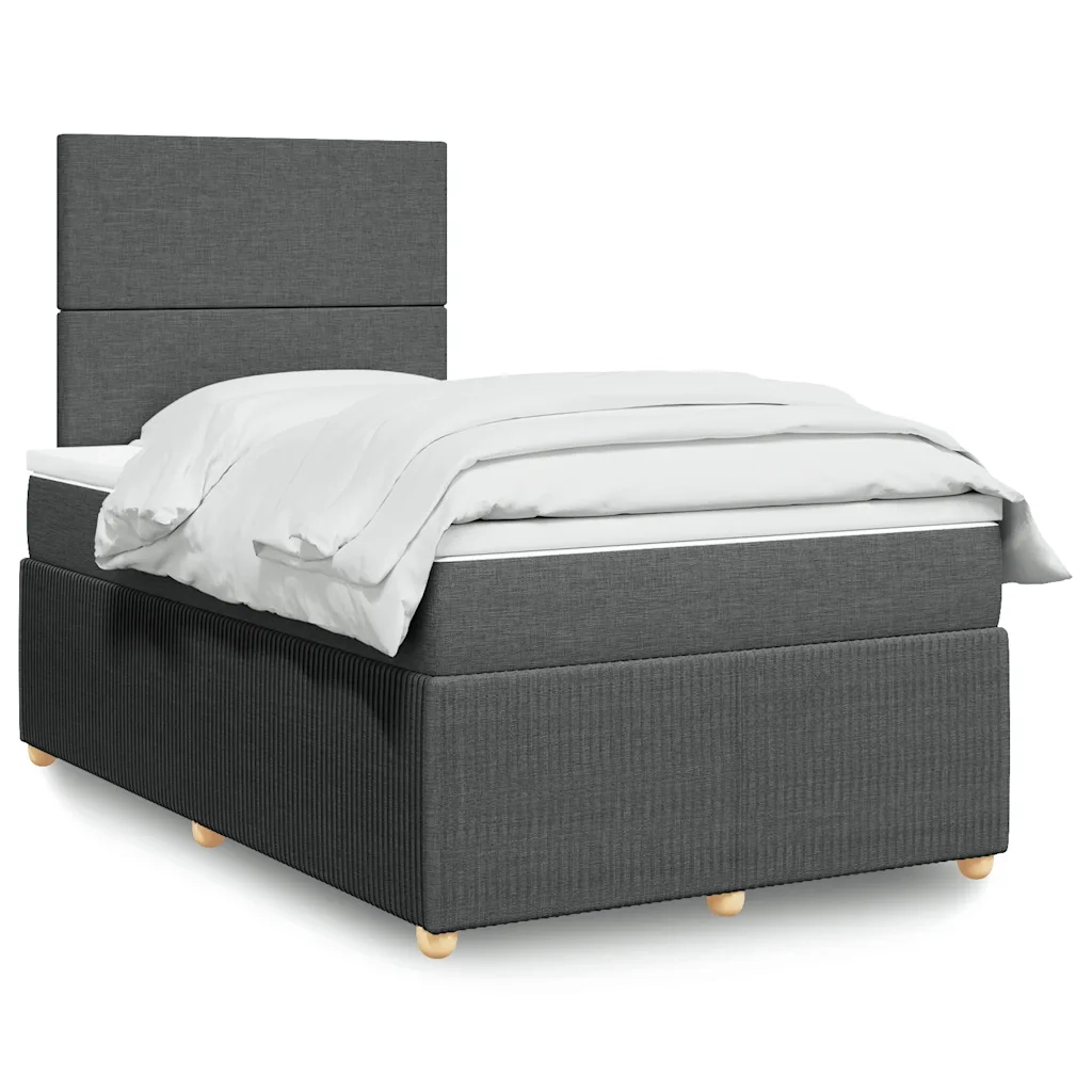 Giroletto a Molle con Materasso Grigio Scuro 120x200 cm Tessuto 3294317