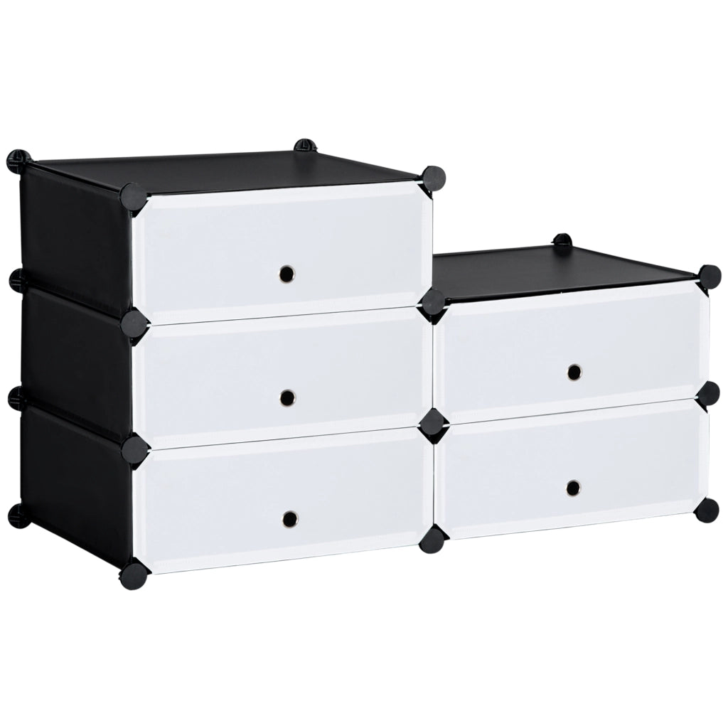 Armadio per scarpe modulare con 6 cubi impilabili ¨C Minimal ¨C 49x36.5x108 cm bianco