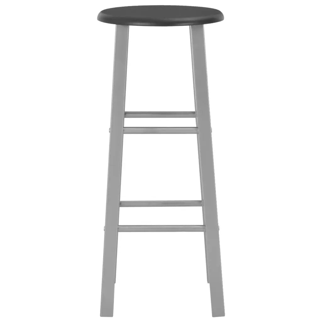 Set da Bar 3 pz in Legno e Acciaio Nero 284396