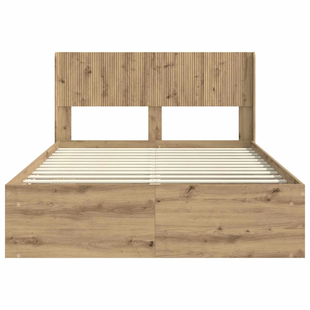 Struttura del letto con stoccaggio e testata Rovere Artigianale 3414202