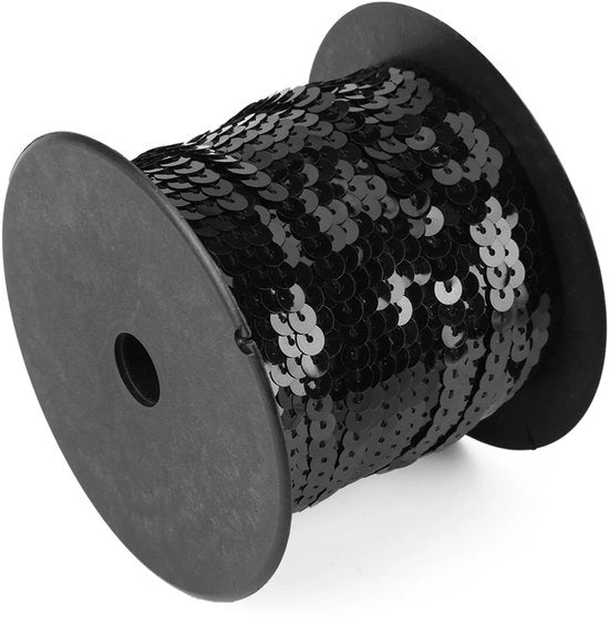 Cintura con catena a perle 6 mm - 100 Yards - Nero - PVC resistente - Idrorepellente - Per collane e decorazioni