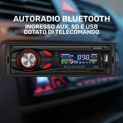 Trade Shop - Stereo Auto Autoradio Bluetooth Ingresso Aux, Sd E Usb 4 X 45w Con Telecomando -