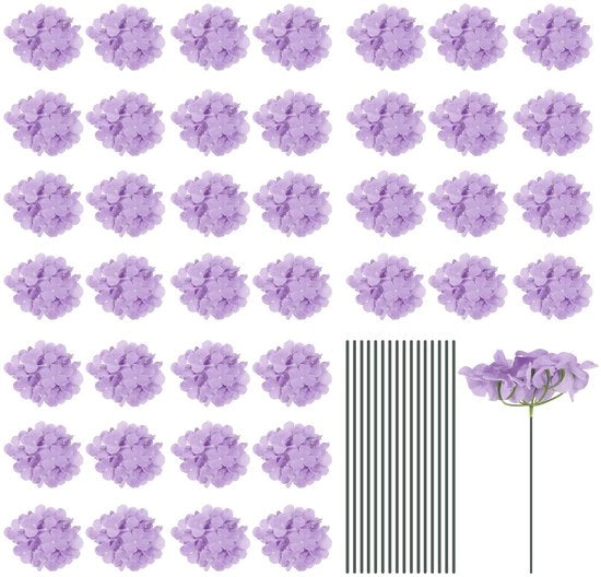 Set di fiori artificiali in seta - Fiori di bouquet da 30 - Colori pastello - Decorazione per matrimoni - Atmosfera romantica - Ideale per feste e celebrazioni