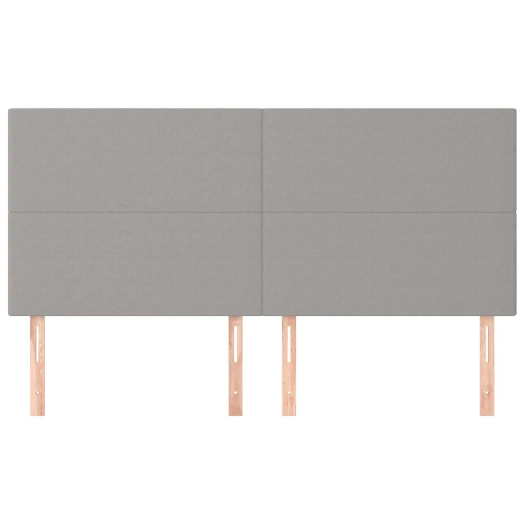 Testiera | Testata Grigio Chiaro 200x5x118/128 cm Tessuto