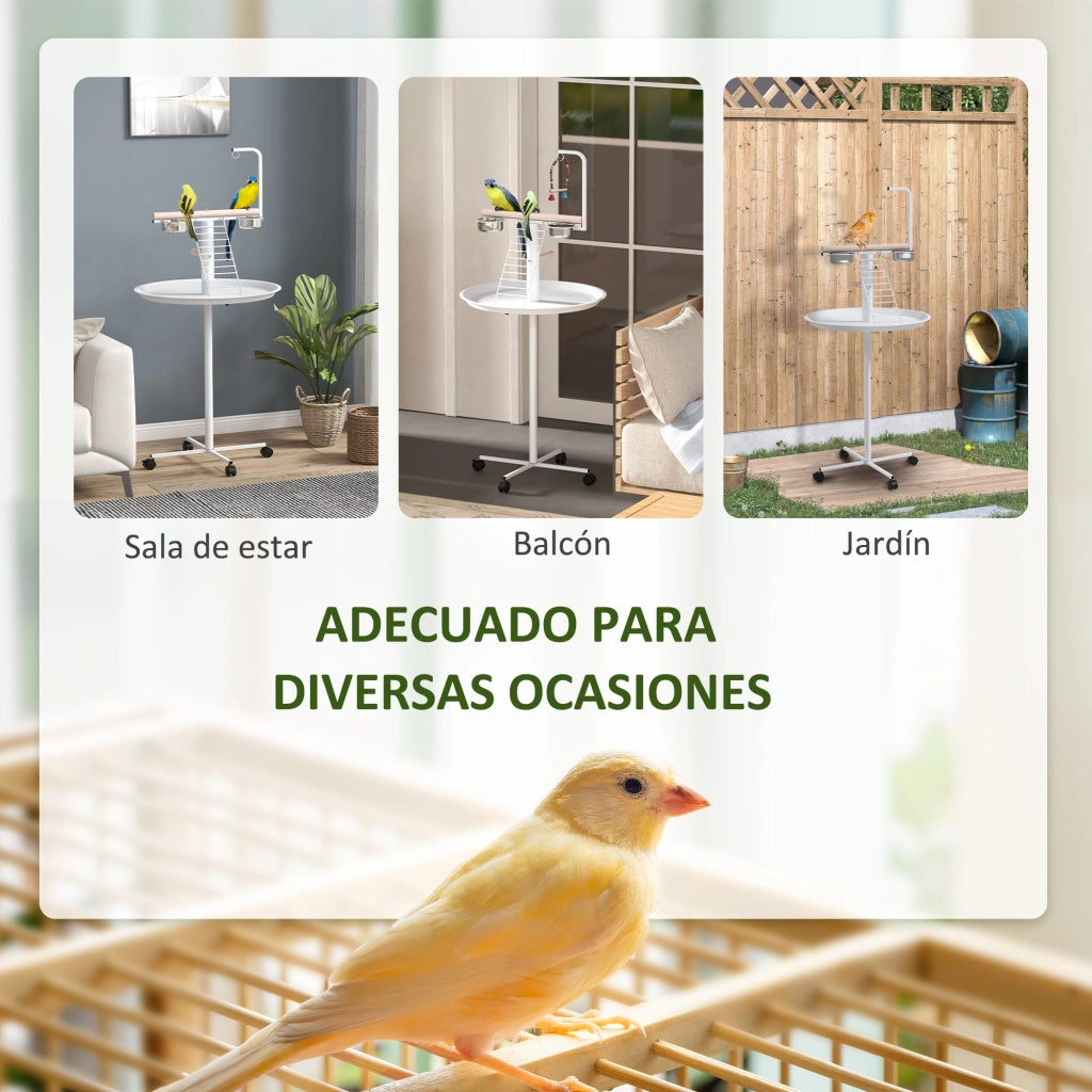 Mangiatoia per Uccelli con Ruote ¨C Minimal ¨C Bianco ?60x138 cm