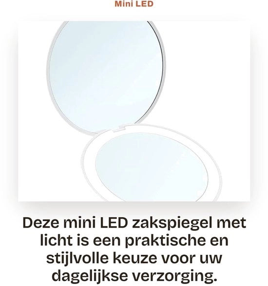 Mini Specchio LED per Auto con Luce, Compatto e Rondesco