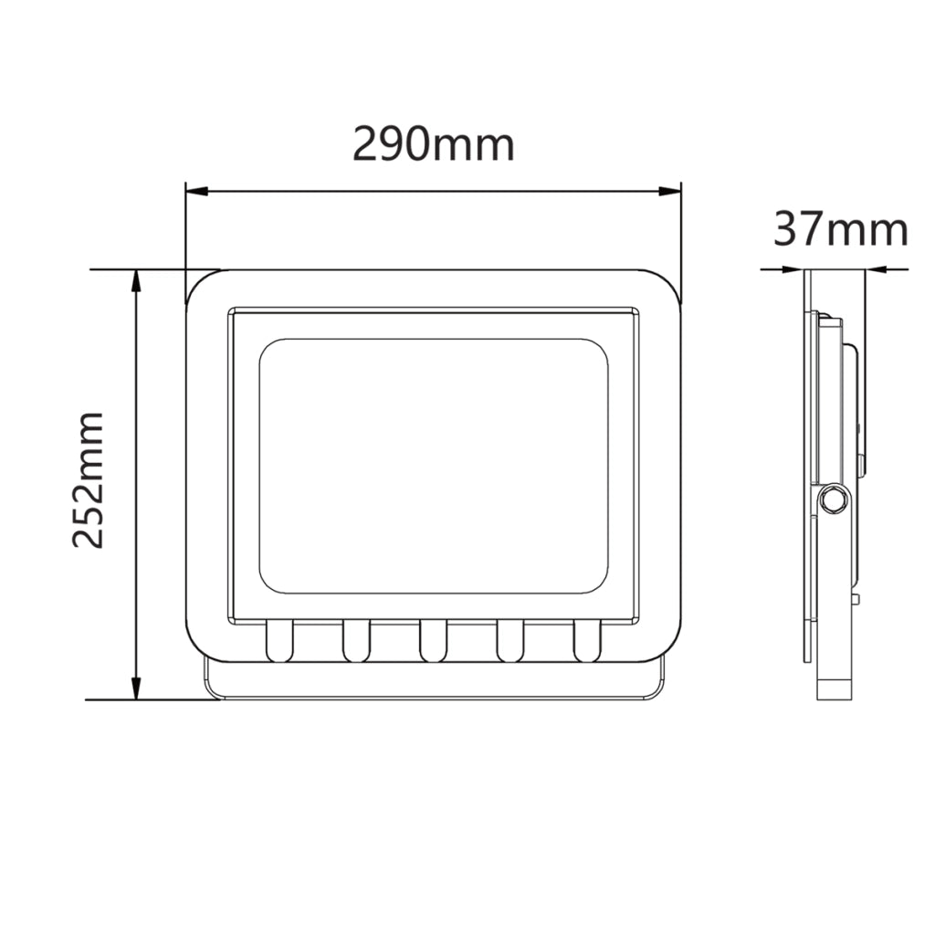 Faro LED SMD 100W 6500K 120° IP65 nero Polux 306722