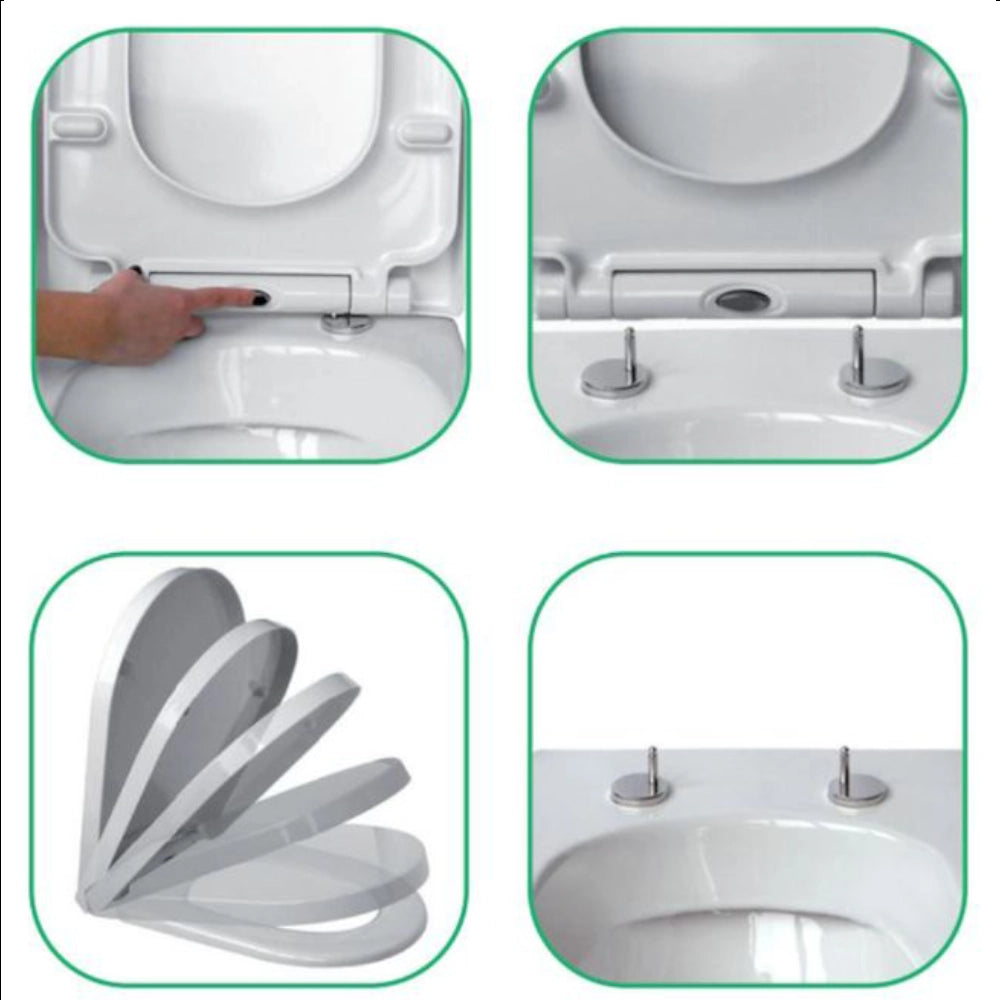 Sedile wc universale termoindurente bianco cerniere acciaio inox sgancio rapido