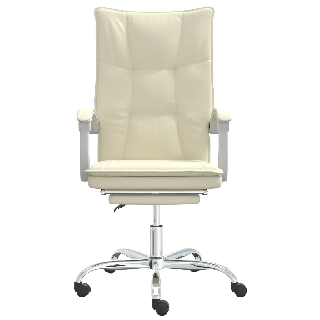Poltrona da Ufficio Reclinabile Crema in Similpelle 349756