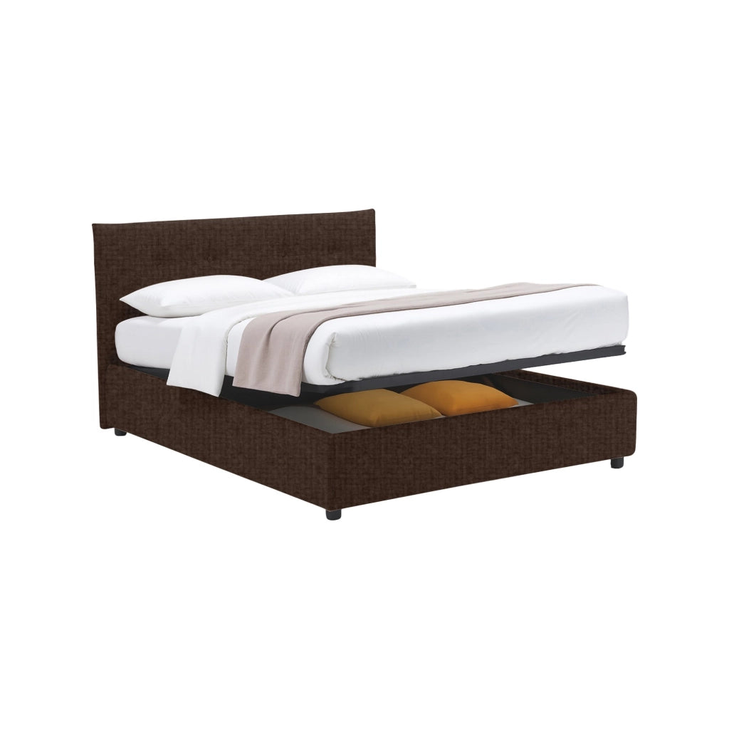 Bolton, Letto Piazza e Mezza Sfoderabile Made in Italy, Marrone