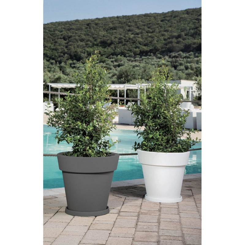 Vaso moderno di design Ø50 H44 in polimero bronzo resistente per interno ed esterno - Made in Italy - Monacis