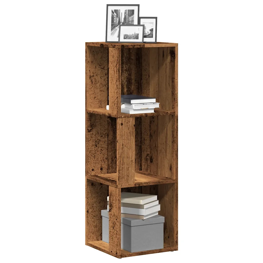 Mobile Angolare Legno Antico 33x33x100 cm Legno Multistrato 856720