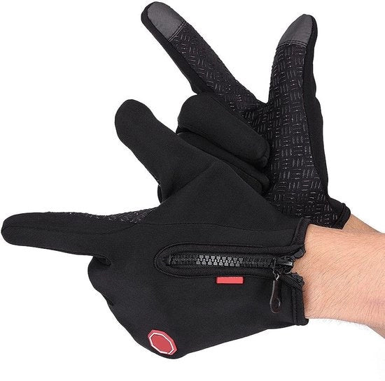 Manopole da sci touchscreen impermeabili - XL - Nero - Impermeabili e resistenti al vento - Adatte per sci e equitazione - Manopole da moto da sci calde in inverno con schermo touchscreen