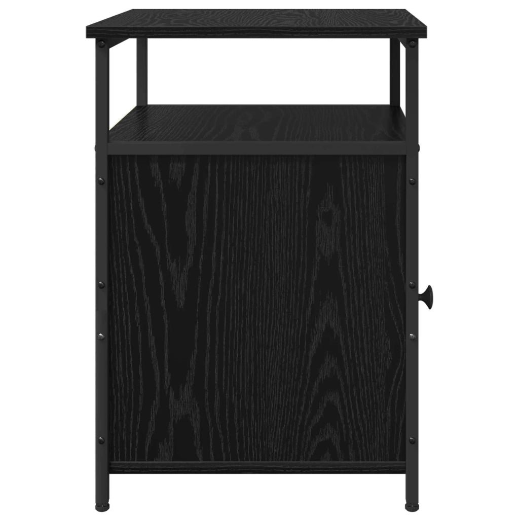 Comodino | Armadio da Notte | Mobiletto da notte con cassetto Rovere nero Legno multistrato