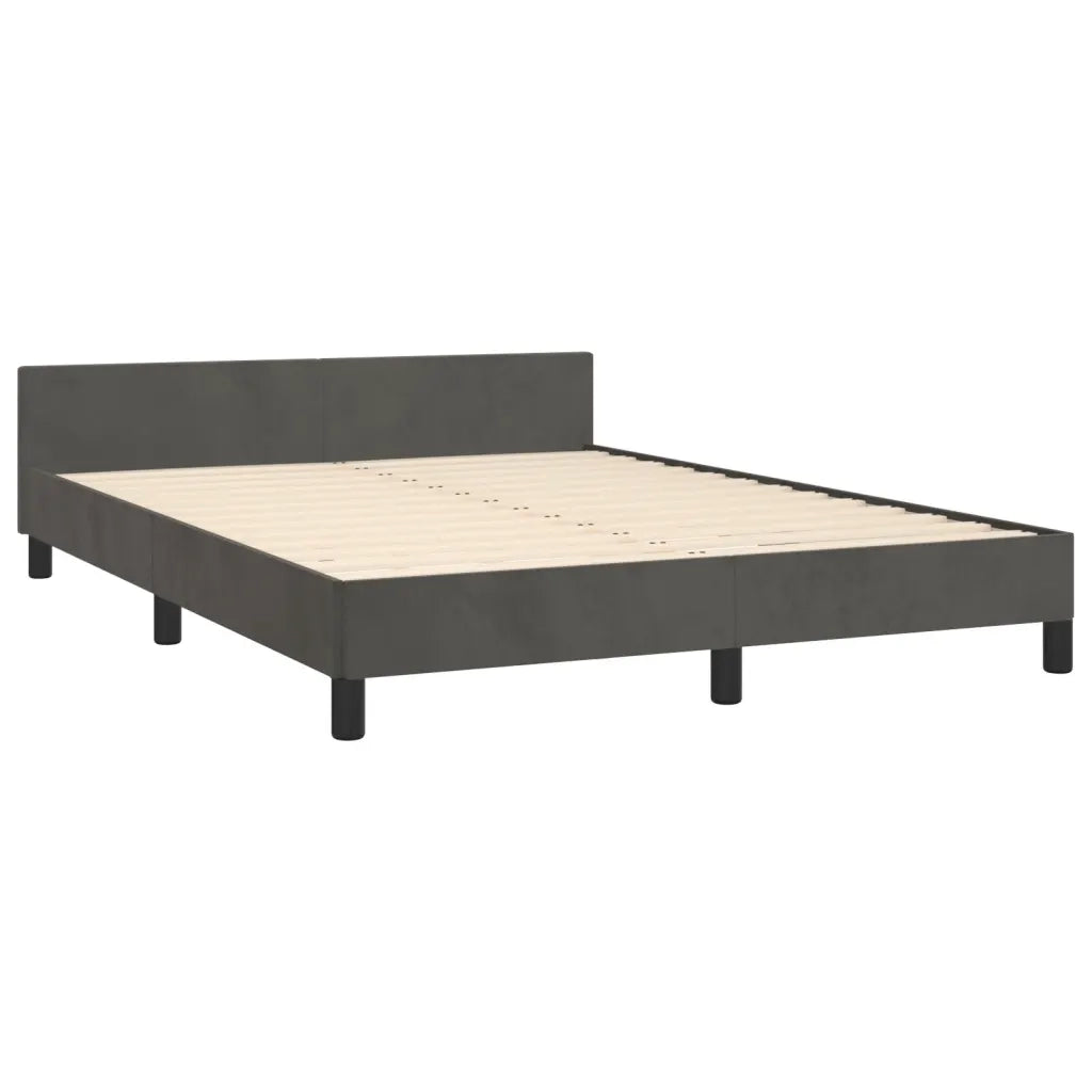 Giroletto senza Materasso Grigio Scuro 140x190 cm Velluto