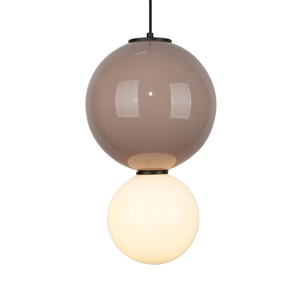 Lampada sospensione moderna bruno/bianco LED 7W Ø25 PIEVE