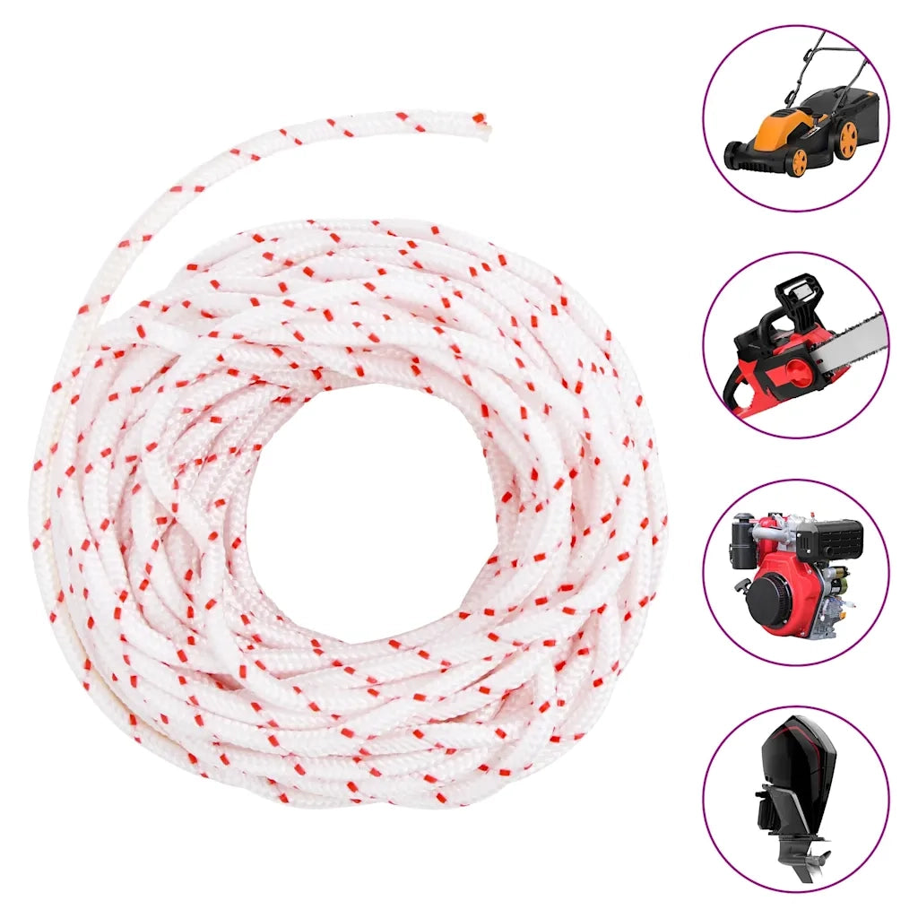 Fune di Avviamento a Strappo Bianco e Rosso ?4 mm 10 m in Nylon CFW7262638