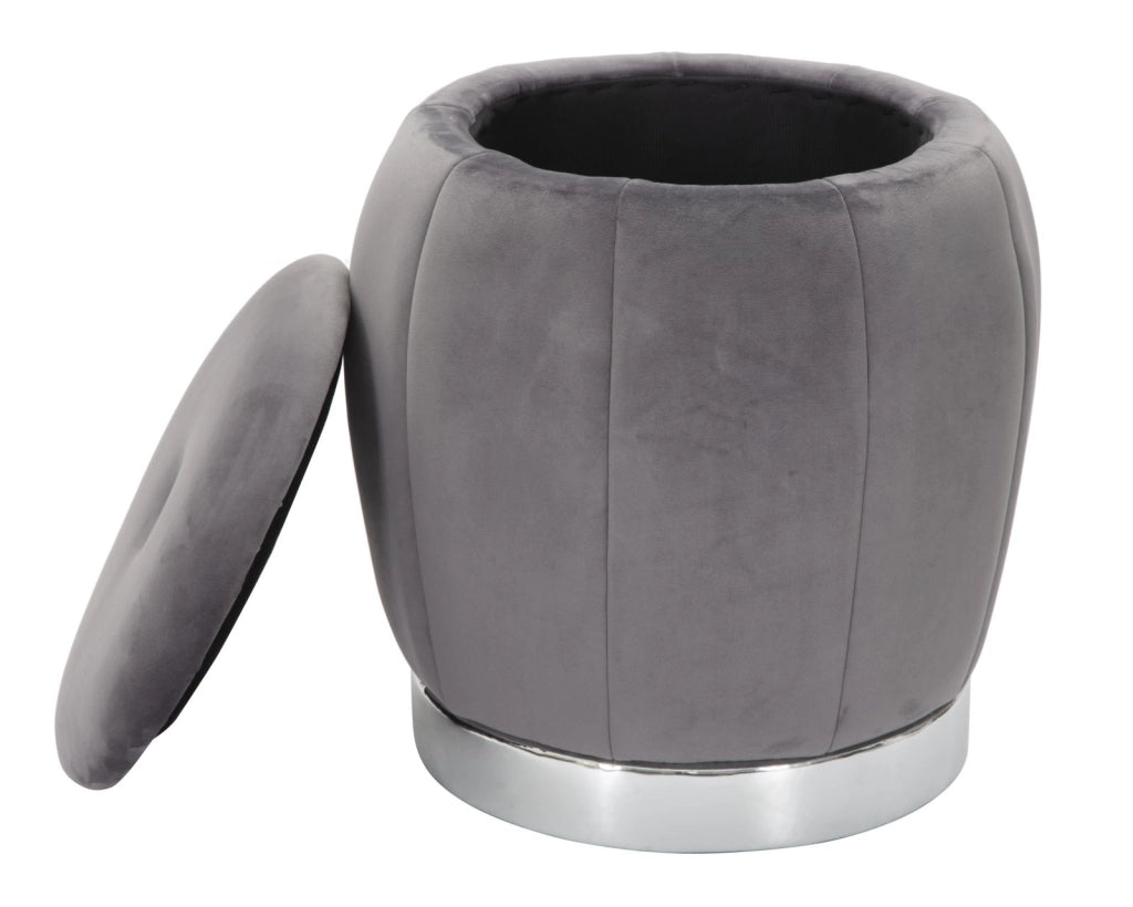 PUFF/CONTENITORE PARIS GRIGIO/SILVER CM � 43X43