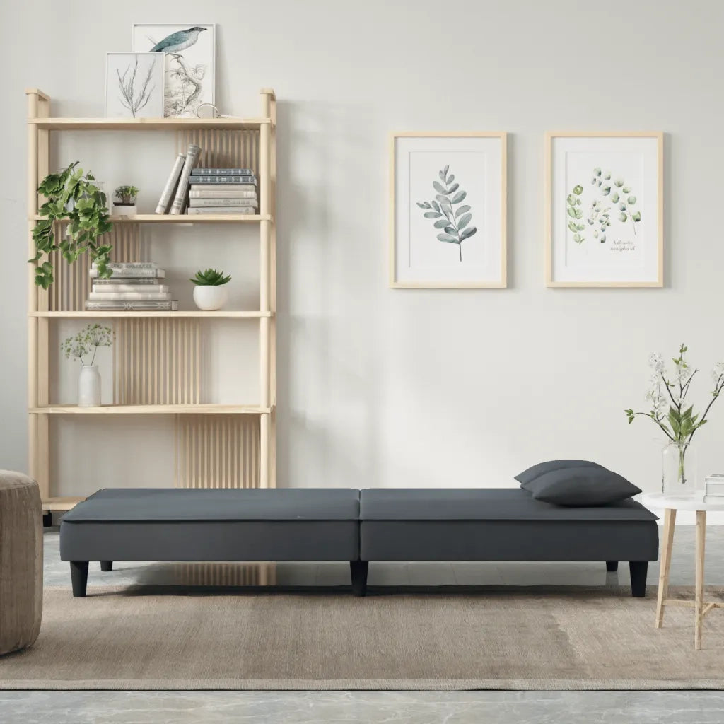 Divano Letto Grigio Scuro in Velluto 351908