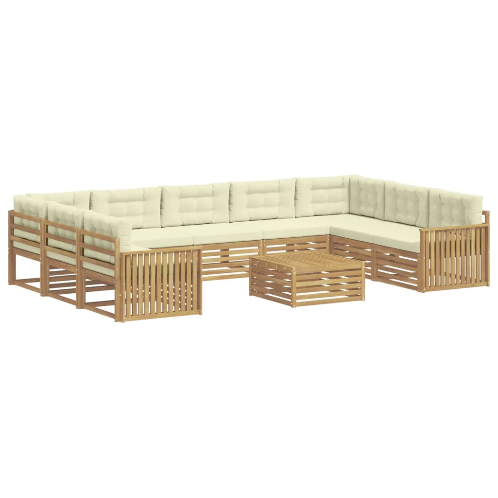 Set di divani da esterno 10 pcs Bianco e Crema 3391190