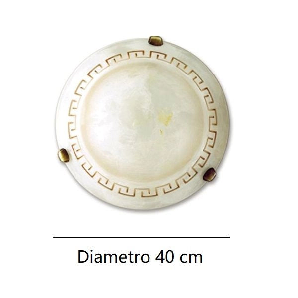 PLAFONIERA DA SOFFITTO IN VETRO AMBRATO DIAMETRO 4O CM 2XE27 TRECENTO FAN