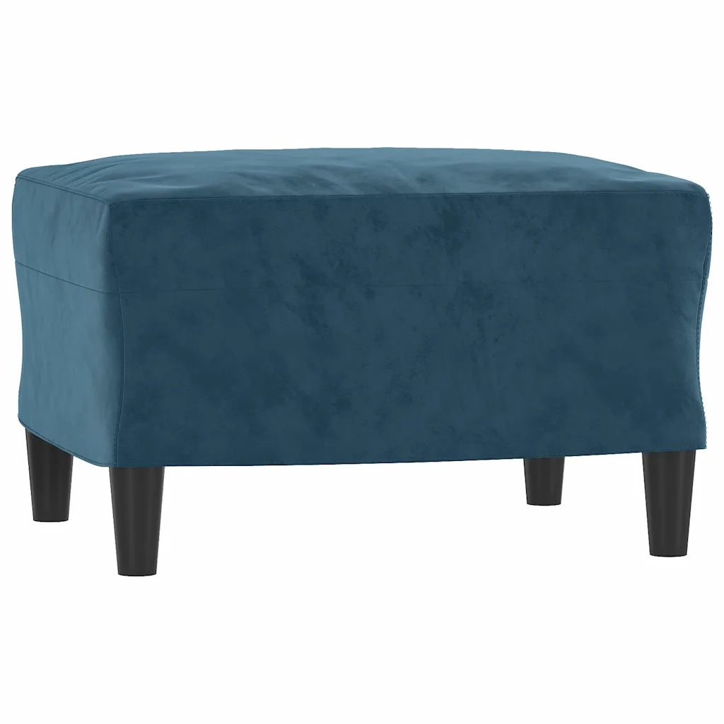Set di Divani 3 pz con Cuscini Blu in Velluto 3202013