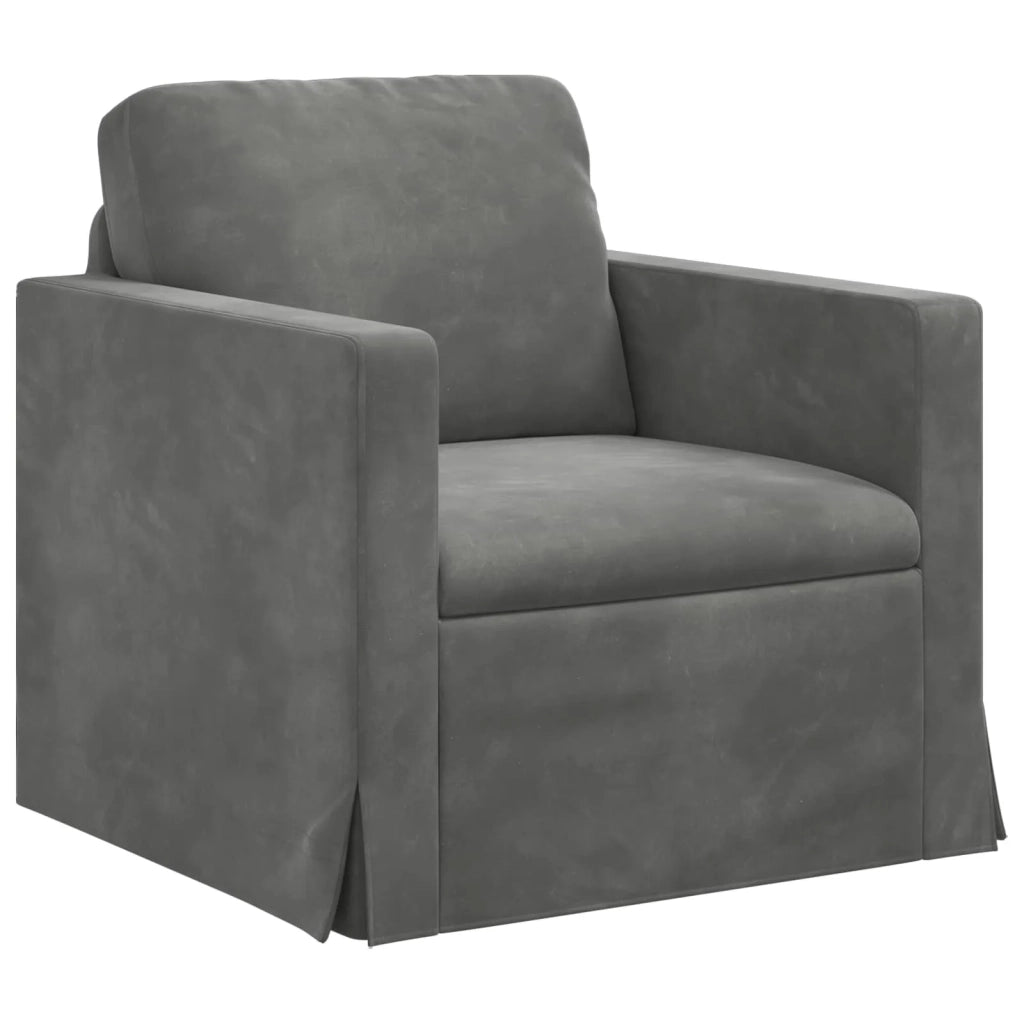 Set di divani 2 pcs Grigio scuro 138 x 78 x 80 cm Velluto 3407508