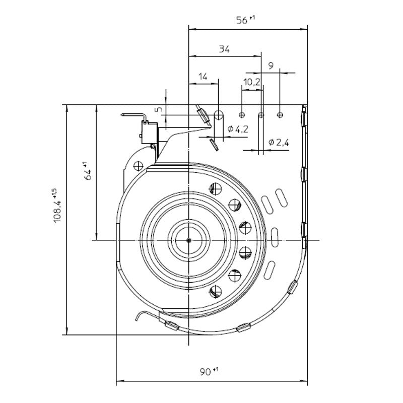 Ventola tangenziale EBM QLN65/3600 A2-3038LH Motore Destro