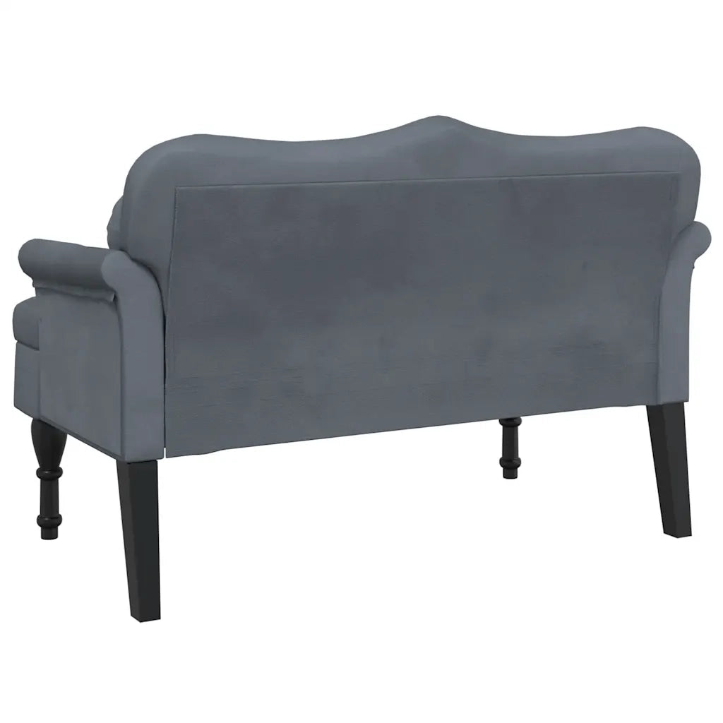 Panca con Cuscini-Sgabello-Divano Grigio Scuro 120,5x65x75 cm Velluto