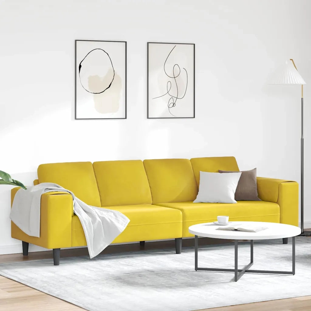 Divano per Soggiorno Giallo 250 x 77 x 76 cm 3335097