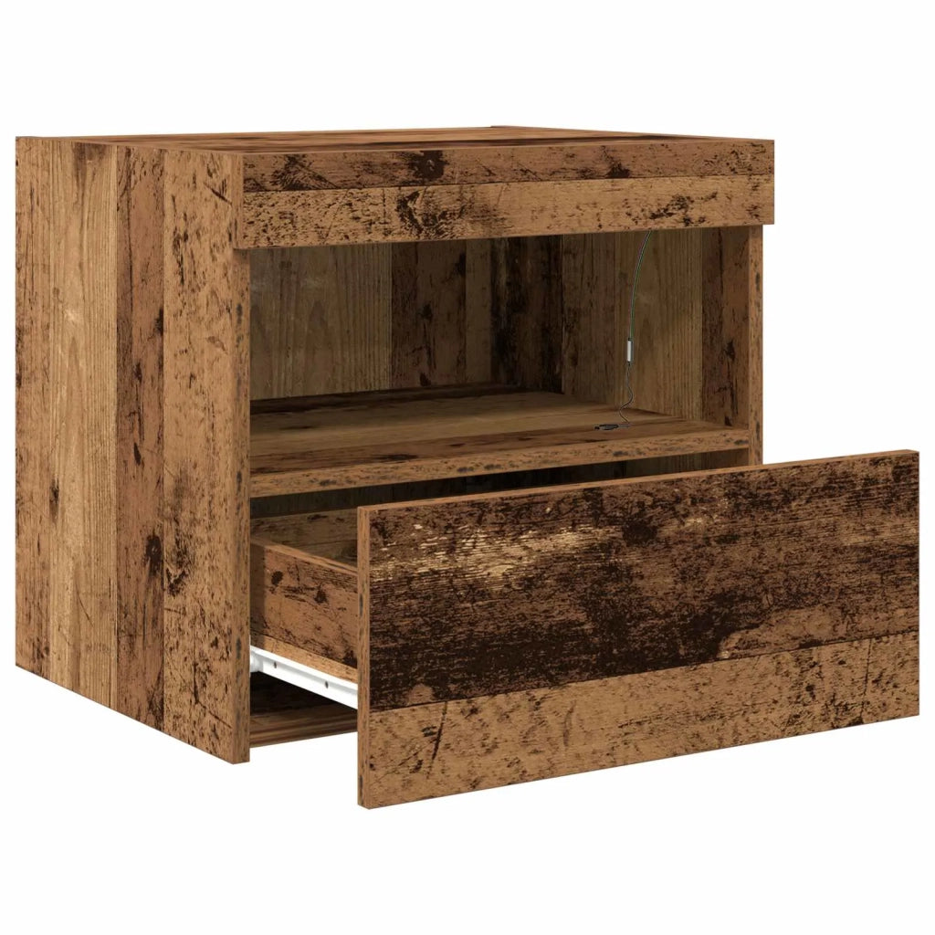 Armadio da Notte con cassetto Legno vecchio 50 x 40 x 45 cm 862180