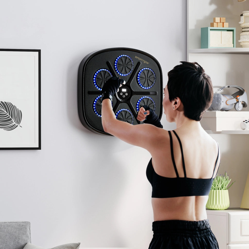 Macchina da Boxe Musicale ¨C Xylo ¨C 9 Modalit¨¤ Bluetooth LED con Guantoni Neri