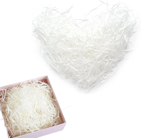 Taglierini per riempimento di pacchi di regalo - 200 gram - Per scatole di regalo e contenitori - Bianco - Imballo di regalo - Carta da pacchi vetrata