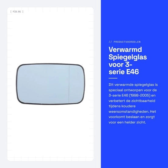 Vetro termico per specchiera per BMW E46 (1998-2005)