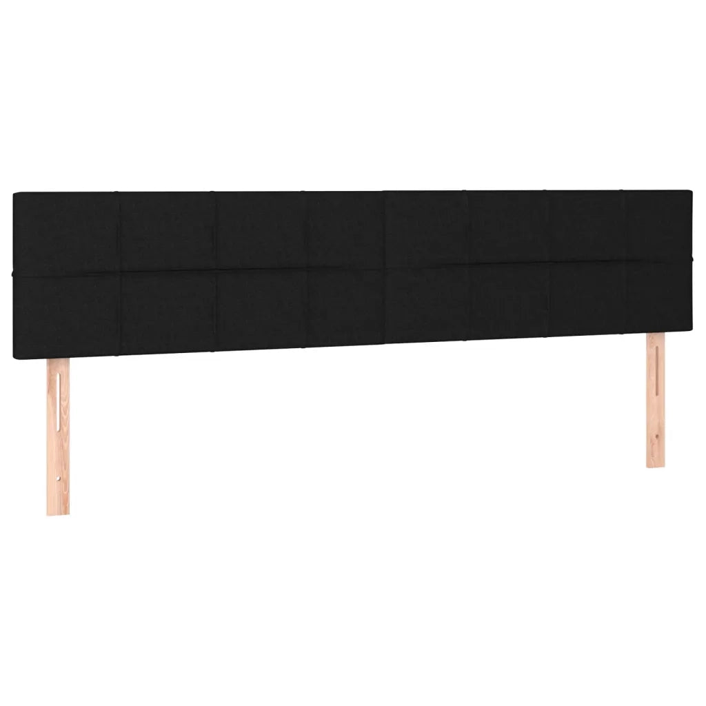 Letto a Molle con Materasso e LED Nero 160x200 cm in Tessuto