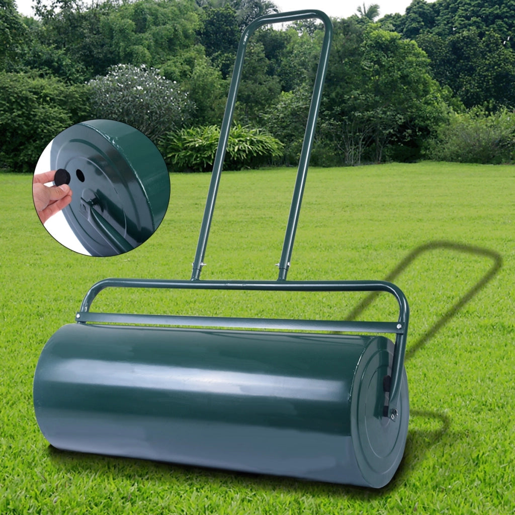 Rullo per prato in acciaio riempibile con acqua e sabbia, Rullo per zolle con cilindro resistente Verde-Attrezzi da giardino
